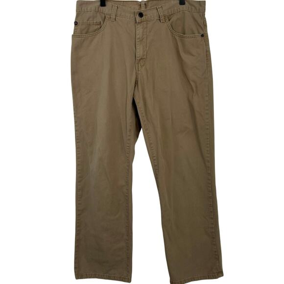 Timberland Men Cotton Khaki Straight Leg Jean Pants Tan Brown Outdoor Size 34/30 - Picture 1 of 10